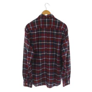Frank&Eileen フランクアンドアイリーン チェック柄BD長袖シャツ ネルシャツ ボタンダウン M ワインレッド 青 黒 白 /MI OS SH