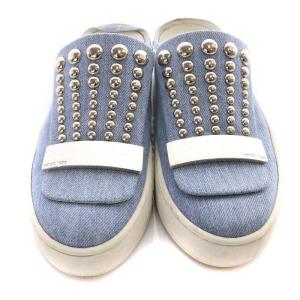 Sergio Rossi SR1 デニムスリッポンサンダル スニーカー キャンバス 36 23cm 青 ブルー A80340