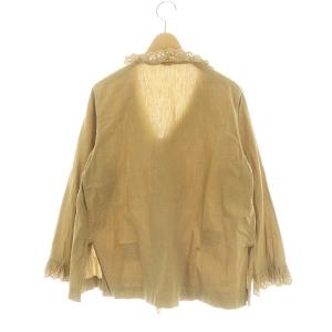 45rpm ハケ目カットワークのカシュクール ブラウス キャメル