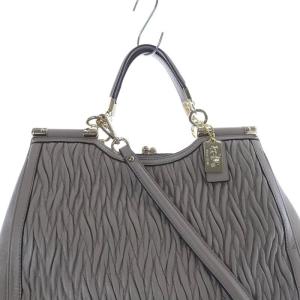 COACH マディソン ギャザード ツイスト がま口 2WAYバッグ ショルダーバッグ ハンドバッグ ピンクべージュ F27681