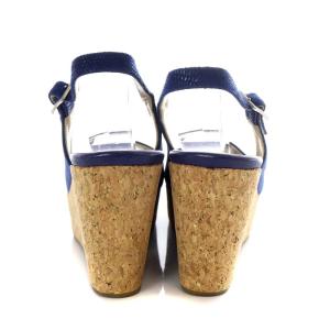 JIMMY CHOO PRAISE サンダル コルクウエッジソール スリングバック パイソンレザー ストラップ 35 22cm