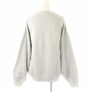 REMI RELIEF 24AW SP加工3飛び裏毛クルーネックスウェットプルオーバー カットソー 長袖 ロゴ S ライトブルー 白 ホワイト