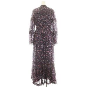 ISABEL MARANT ETOILE 花柄 長袖 ワンピース ロング マキシ丈 長袖 インナー付き 34 青紫 ブルーパープル ピンク