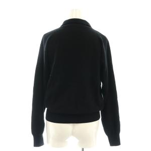 Shinzone ニットポロシャツ セーター ウール 長袖 F 黒 ブラック