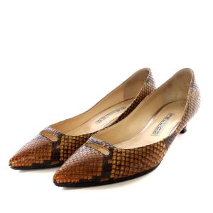 0020 ANIMA 10 パンプス ハイヒール ポインテッドトゥ パイソン柄 レザー 36.5 23.5cm
