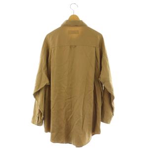 Plage Military washシャツ 長袖 オーバーサイズ リヨセル 茶 ブラウン