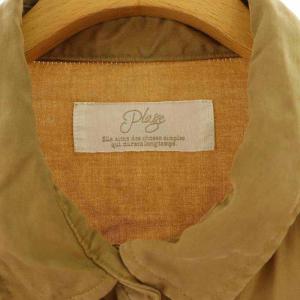 Plage Military washシャツ 長袖 オーバーサイズ リヨセル 茶 ブラウン