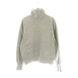 AMERICANA ハイネックスウェットジップアップジャケット 薄手 ロゴ刺繍 M グレー