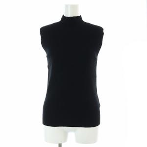 Rib N/S Top ニット カットソー ノースリーブ スタンドカラー F 黒 ブラック 21080560200910