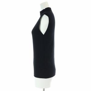 L'Appartement Rib N/S Top ニット カットソー ノースリーブ スタンドカラー F 黒 ブラック 21080560200910