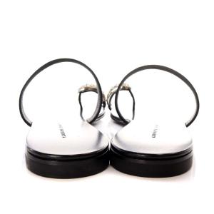 GIUSEPPE ZANOTTI ビジューデザインレザーサンダル トング フラット 34 21cm 黒 ブラック