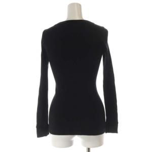 HYKE リブニットカットソー 長袖 プルオーバー 黒 ブラック