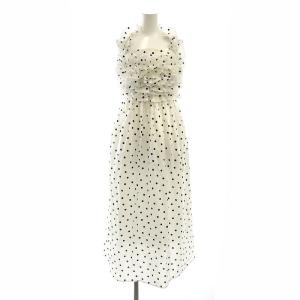 24SS タンクセットフリルキャミワンピース ロング ドット 水玉 00 白 黒 ホワイト ブラック /ES