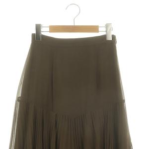 SNIDEL 23AW シフォンティアードスカート ロング丈 マキシ丈 0 S カーキ 緑 グリーン