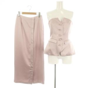 23AW セットアップ 上下 2点セット ベアビスチェトップス ノースリーブ ジップデザインタイトスカート