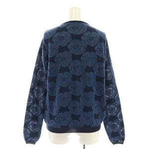 mina perhonen Rosas リネンカーディガン 38 ブルー ネイビー ws8212