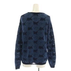 mina perhonen Rosas リネンニット 38 ネイビー ブルー