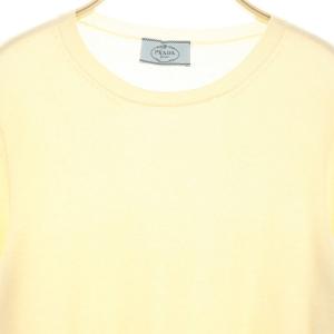PRADA カシミヤ混 クルーネックニット セーター 長袖 シルク混 42 アイボリー