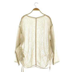 RIVE DROITE RIVEDROITE リブドロワ 24SS 【前後2WAY】リネンタッチドロストブラウス 長袖 プルオーバー ボートネック Vネック シースルー