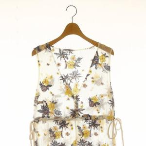 GRACE CONTINENTAL トロピカル刺繍ジレ ベスト 36 白 ホワイト マルチカラー