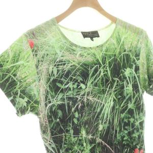 agnes b. PRESTIGE プレステージ プリントワンピース 膝丈 半袖 2 緑 グリーン