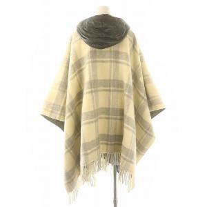 HERNO フード付きケープ ポンチョ F ベージュ グレー