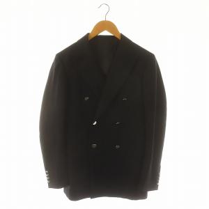 Mohair Barathea 6B D.B Blazer ダブルジャケット テーラード サイドベンツ 38 黒 ブラック