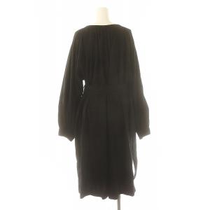 Y's ピンクレーベル × TAKESHI KOSAKA ヨウジヤマモト ギャザーノーカラーワンピース ロング ベルト付き 1 黒