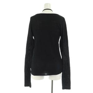 Ameri VINTAGE 22AW COTTON SILK HALTER TOP トップス カットソー 長袖 変形 シルク混 F 黒 ブラック