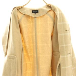 A.P.C. ステンカラーコート アウター ロング チェック柄 34 ベージュ /ES OS