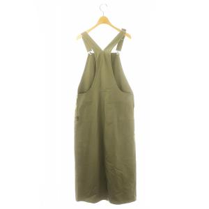 agnes b. ジャンパースカート ロング丈 マキシ丈 スリット コットン 40 L カーキ 緑 グリーン