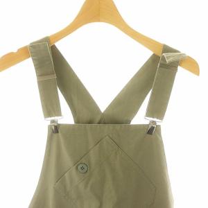 agnes b. ジャンパースカート ロング丈 マキシ丈 スリット コットン 40 L カーキ 緑 グリーン