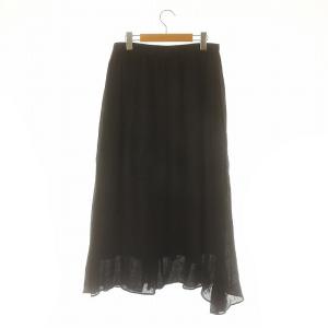 JOURNAL STANDARD LUXE 23SS リネンワッシャークロス スカート ロング フレア 黒 ブラック