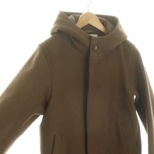 EDIFICE メルトン フード コート アウター ジップアップ XL 茶 ブラウン