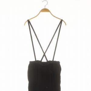 ENFOLD リネンライク ワイドゴムTROUSERS ワイドパンツ イージー 34 黒 ブラック