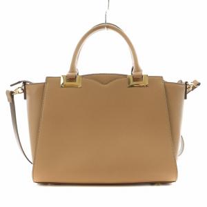 Samantha Vega ソリッドリボントートバッグ ハンドバッグ ショルダーバッグ 2way リボン フェイクレザー ベージュ