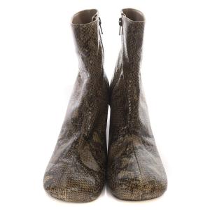 TODAYFUL Square Short Boots パイソン ショートブーツ スクエアトゥ チャンキーヒール 38 24.5-25cm 茶色