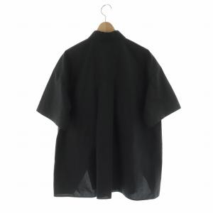 nagonstans 23SS asymmetry half-sleeves shirt シャツ 半袖 オーバーサイズ M 黒 ブラック