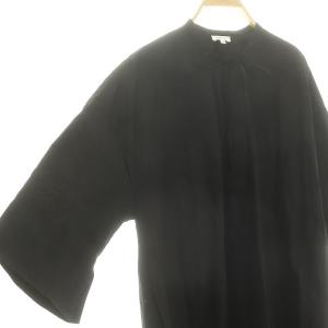 ENFOLD 23SS A-LINE DRESS ワンピース ロング 七分袖 ボウタイ 36 黒 ブラック