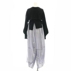 nagonstans 23SS cut combination dress M 黒 紺 白