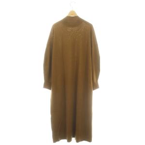 ENFOLD 22AW HIGH-NECK WIDE-ARM DRESS ニットワンピース ロング 長袖 38 茶色 ブラウン