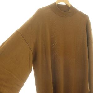 ENFOLD 22AW HIGH-NECK WIDE-ARM DRESS ニットワンピース ロング 長袖 38 茶色 ブラウン
