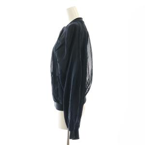 ENFOLD SheerTwill See-through Blouson ブルゾン ジャケット ジップアップ シアー 38 紺 ネイビー