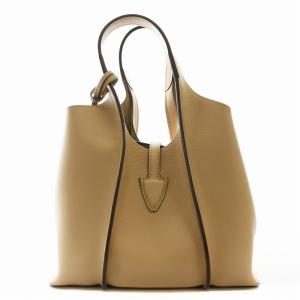 TOD'S T タイムレス レザー ショッピングバッグ 2WAY ポーチ付き ベージュ