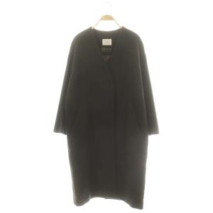 MANTECO ノーカラーコート アウター ロング 総裏地 38 ダークブラウン /DO OS