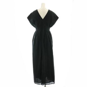 MARIHA Demi-Luxe BEAMS別注 夏の光のドレス ワンピース ロング Vネック フレンチスリーブ 36 黒 ブラック