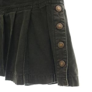 HYSTERIC GLAMOUR プリーツ デニムミニスカート フレア ロゴボタン 黒 ブラック