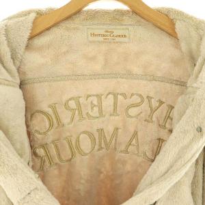 HYSTERIC GLAMOUR ハック刺繍 ファー ジャケット ステンカラー F ベージュ