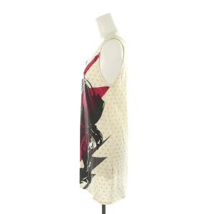 HYSTERIC GLAMOUR プリント ノースリーブ タンクトップ チュニック F アイボリー マルチカラー