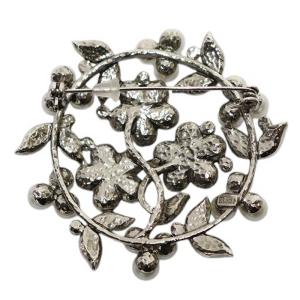 René ビジュー ブローチ シルバー色 白 ホワイト